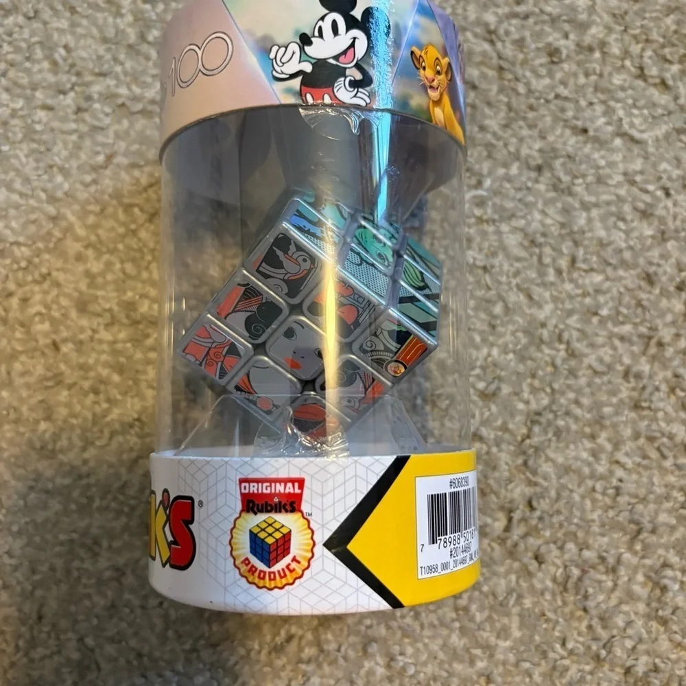 Disney 100th Anniversary Rubik's Cube - Silver NEW Snow White Woody Mickey Elsa
